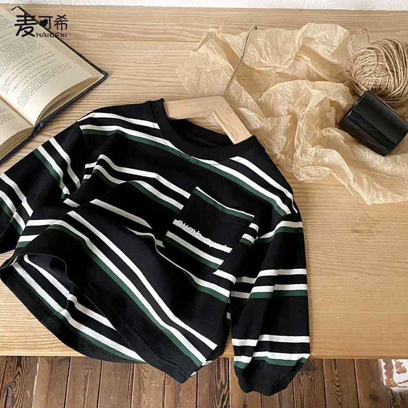 Boys' T-shirt Long Sleeve 2023Children's Fashionable Bottoming Shirt Autumn T-shirt Handsome Fried Street Spring and Autumn Tops
Boys' T-shirt Long Sleeve 2023Children's Fashionable Bottoming Shirt Autumn T-shirt Handsome Fried Street Spring and Autumn Tops