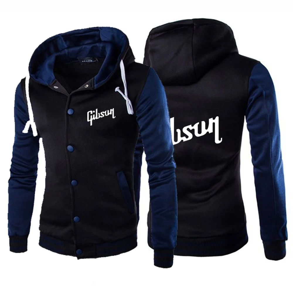 

Gibson 2023 spring autumn Men Casual Baseball Uniform Coat Male Jacket Rib Sleeve Brand Clothing Hot Sale Fleece Spliced tops