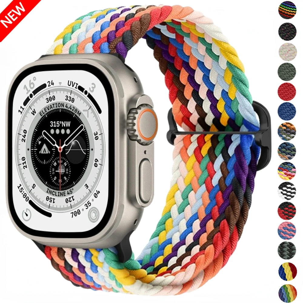 Braided Nylon Strap For Apple Watch Band Ultra 49mm 45mm 44mm 42mm 41mm 40mm 38mm Elastic Bracelet for iWatch 9 8 7 SE 3 4 5 6
Braided Nylon Strap For Apple Watch Band Ultra 49mm 45mm 44mm 42mm 41mm 40mm 38mm Elastic Bracelet for iWatch 9 8 7 SE 3 4 5 6