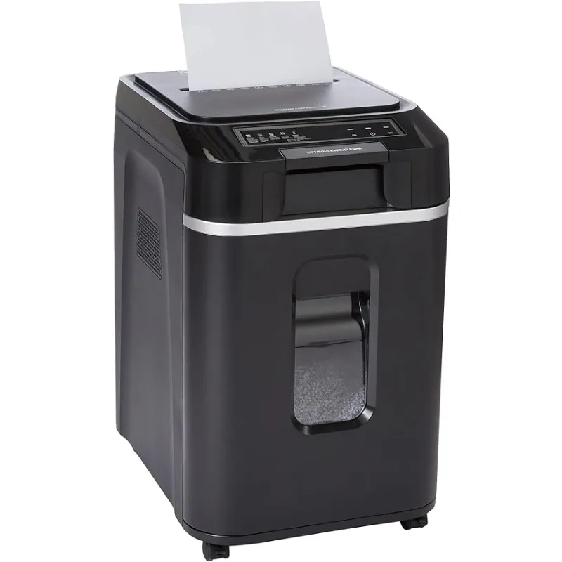 

Basics 200-Sheet Auto Feed Cross Cut Paper Shredder with Pullout Basket, Black - NEW