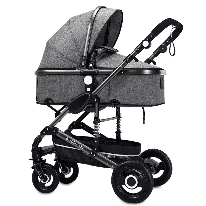 

Baby Stroller 3-in-1 Multifunctional Sitting and Lying Four-wheel Umbrella Cart with Bidirectional Folding Light Baby Stroller