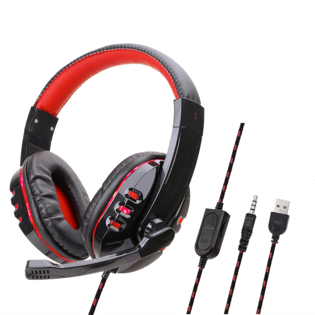 

30pcs 3.5mm Wired Gaming Headset Bass Stereo Gamer Headphone for PS4 Xbox One PC Phone with Mic Volume Control Game Earphone