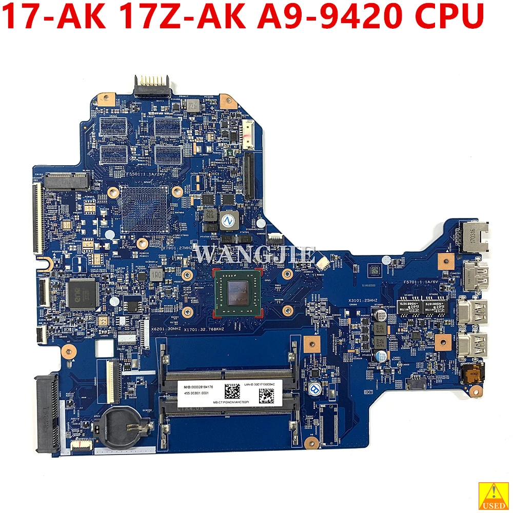 Б/у материнская плата 926190-001 926190-601 для ноутбука HP PAVILION 17-AK 17Z-AK 16892-1 с процессором A9-9420 448.0CB02.0011
Б/у материнская плата 926190-001 926190-601 для ноутбука HP PAVILION 17-AK 17Z-AK 16892-1 с процессором A9-9420 448.0CB02.0011