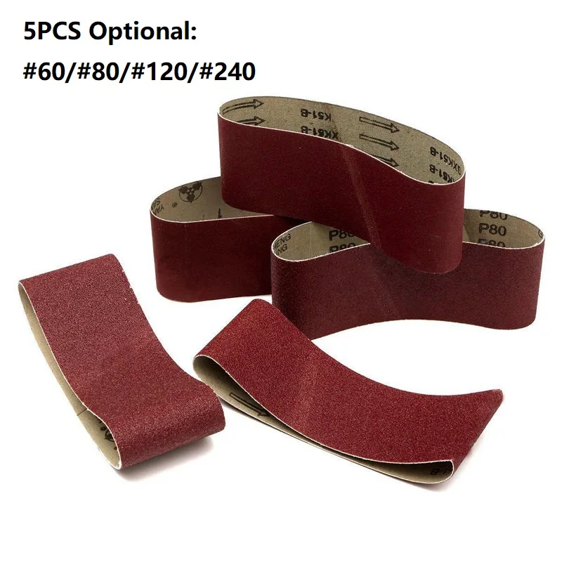 

5Pcs 75*457mm Sanding Belts 60/80/120/240 Grit Abrasive Sanding Screen Band For Wood Soft Metal Grinding Polishing Abrasive Belt
