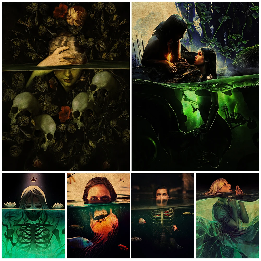 Terrible Water Banshee Vintage Wall Art Canvas Painting The Lures Of Terror That Come To The Surface Art Poster Print Home Decor
Terrible Water Banshee Vintage Wall Art Canvas Painting The Lures Of Terror That Come To The Surface Art Poster Print Home Decor
