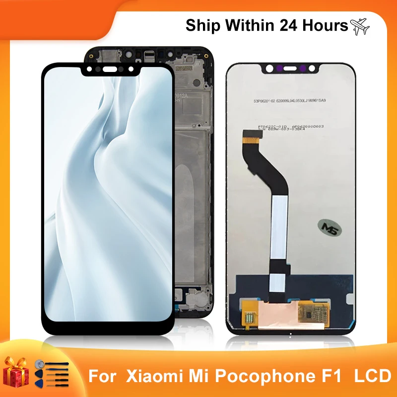 Оригинальный дисплей 6,18 дюйма для Xiaomi Pocophone F1, ЖК-дисплей, сенсорный экран, дигитайзер, дисплей, запасные части для MI POCO F1 LCD M1805E10A