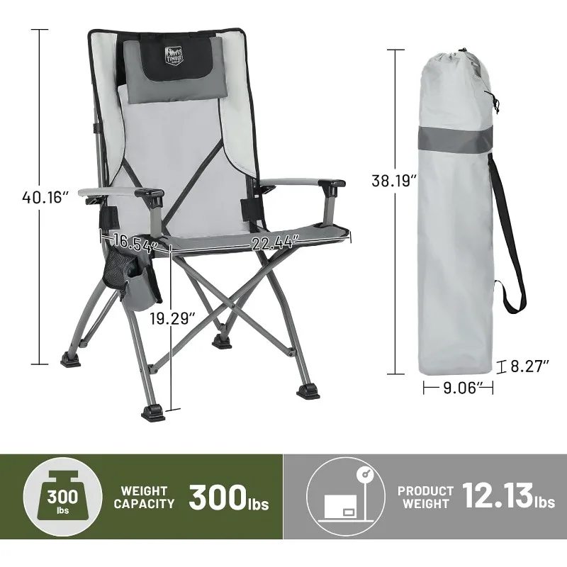 TIMBER RIDGE Aluminum Collapsible High Back Chair with Organizer Cup Holder Headrest Heavy outdoor chair
TIMBER RIDGE Aluminum Collapsible High Back Chair with Organizer Cup Holder Headrest Heavy outdoor chair