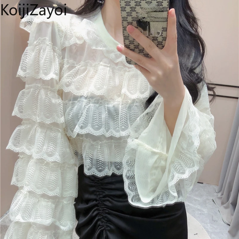 Koijizayoi Elegant Women Lace Blouse Office Lady Spring Autumn 2022 Korean Solid Shirt Cascading Ruffled Blusas Chic Korean
Koijizayoi Elegant Women Lace Blouse Office Lady Spring Autumn 2022 Korean Solid Shirt Cascading Ruffled Blusas Chic Korean