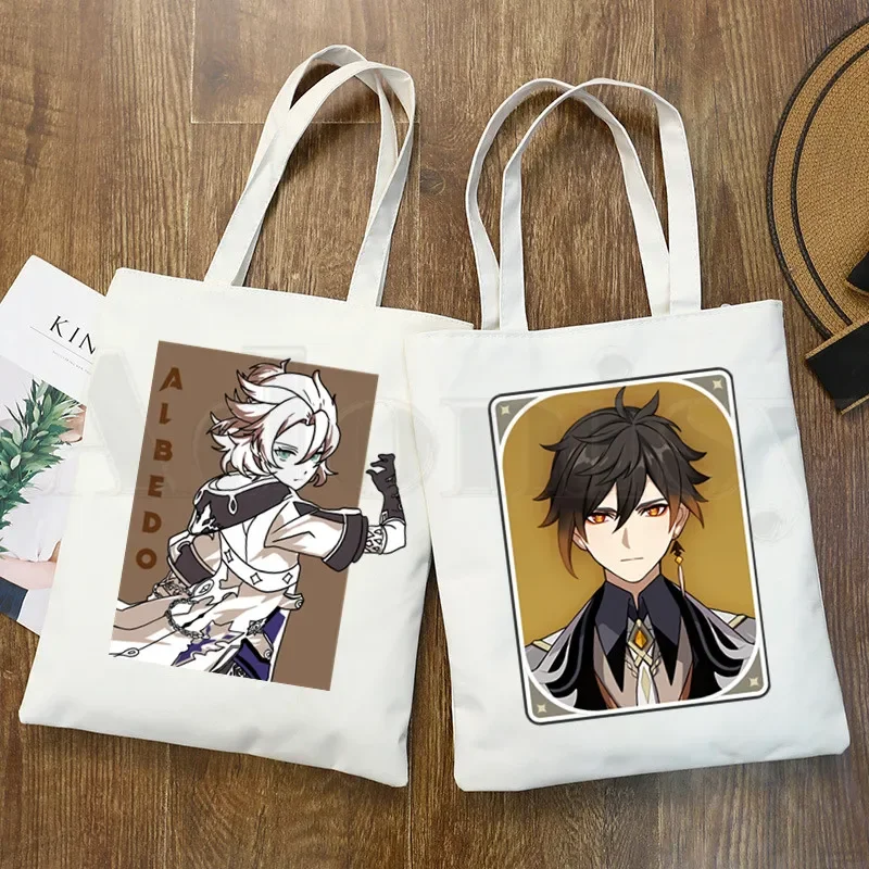 Zhong Li Game Anime Handbags Canvas Tote Bag Shopping Travel Eco Reusable Shoulder Genshin Impact Shopper Bags bolsas de tela
Zhong Li Game Anime Handbags Canvas Tote Bag Shopping Travel Eco Reusable Shoulder Genshin Impact Shopper Bags bolsas de tela