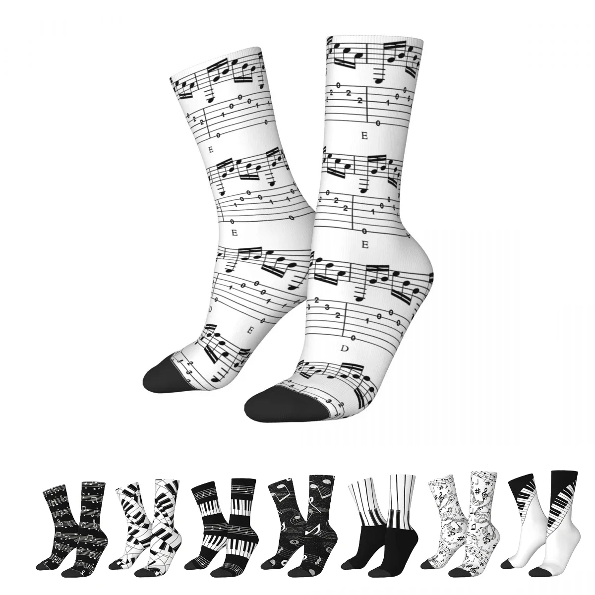 

Забавные счастливые мужские носки музыкальные ноты ретро Harajuku уличный стиль новинка Повседневные мужские сумасшедшие носки подарок летние носки