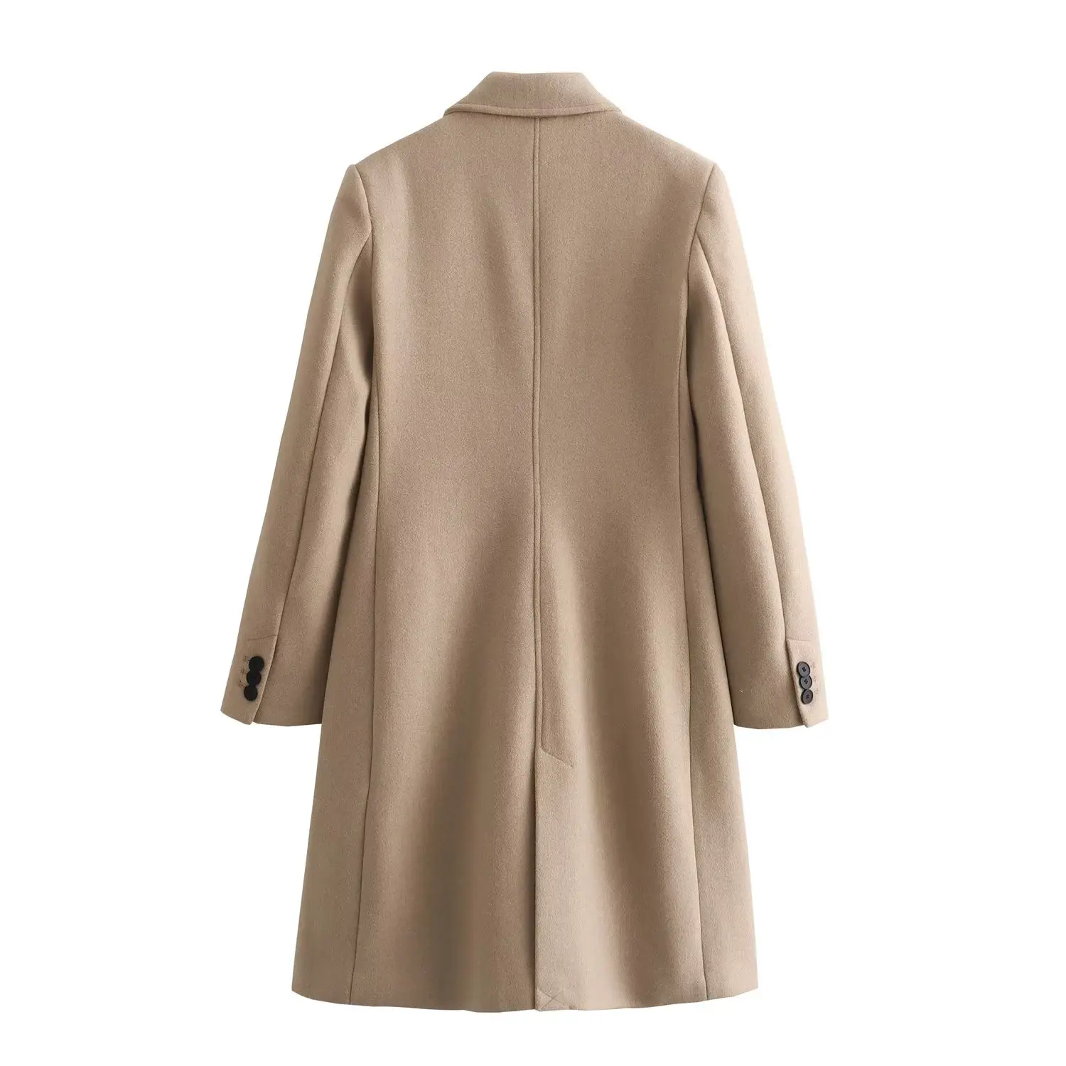 

Maxdutti Fashion Woolen Autumn Winter Trench Coat Women British Long Coat Solid Simple Waist Fit