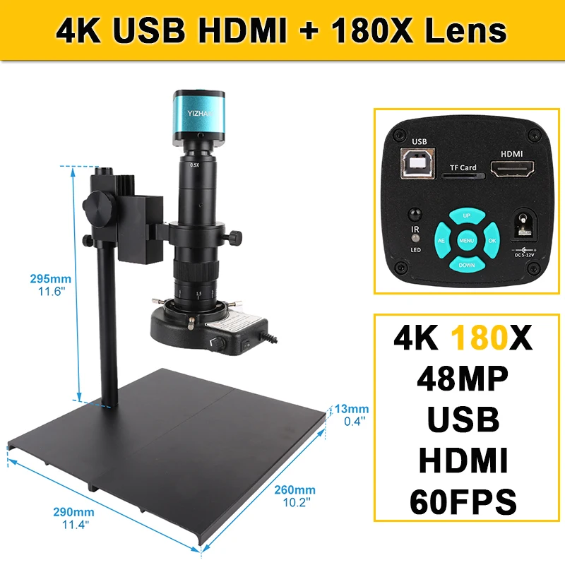 Электронный цифровой микроскоп 48MP 4K USB HDMI камера 180X Zoom C-Mount паяльная монокулярная линза кольцо для телефона ремонт
Электронный цифровой микроскоп 48MP 4K USB HDMI камера 180X Zoom C-Mount паяльная монокулярная линза кольцо для телефона ремонт