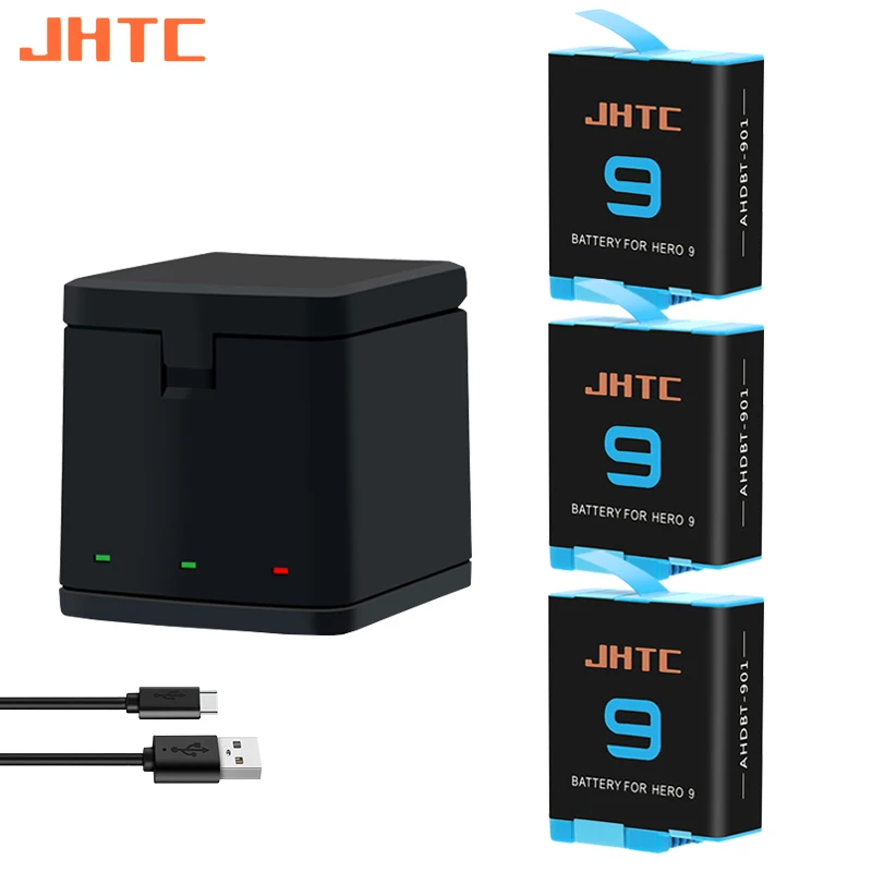 

JHTC Battery For Gopro Hero 10 9 Black Batteries Charger 1800mAh For go pro hero11 hero9 hero10 Battery Camera Accessories