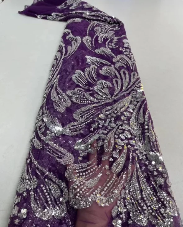 Luxury Heavy Beaded Lace Fabric Embroidery African Tube Beads Sequin Tulle Mesh Fabrics Materials for Clothes Wedding Dress Sew
Luxury Heavy Beaded Lace Fabric Embroidery African Tube Beads Sequin Tulle Mesh Fabrics Materials for Clothes Wedding Dress Sew