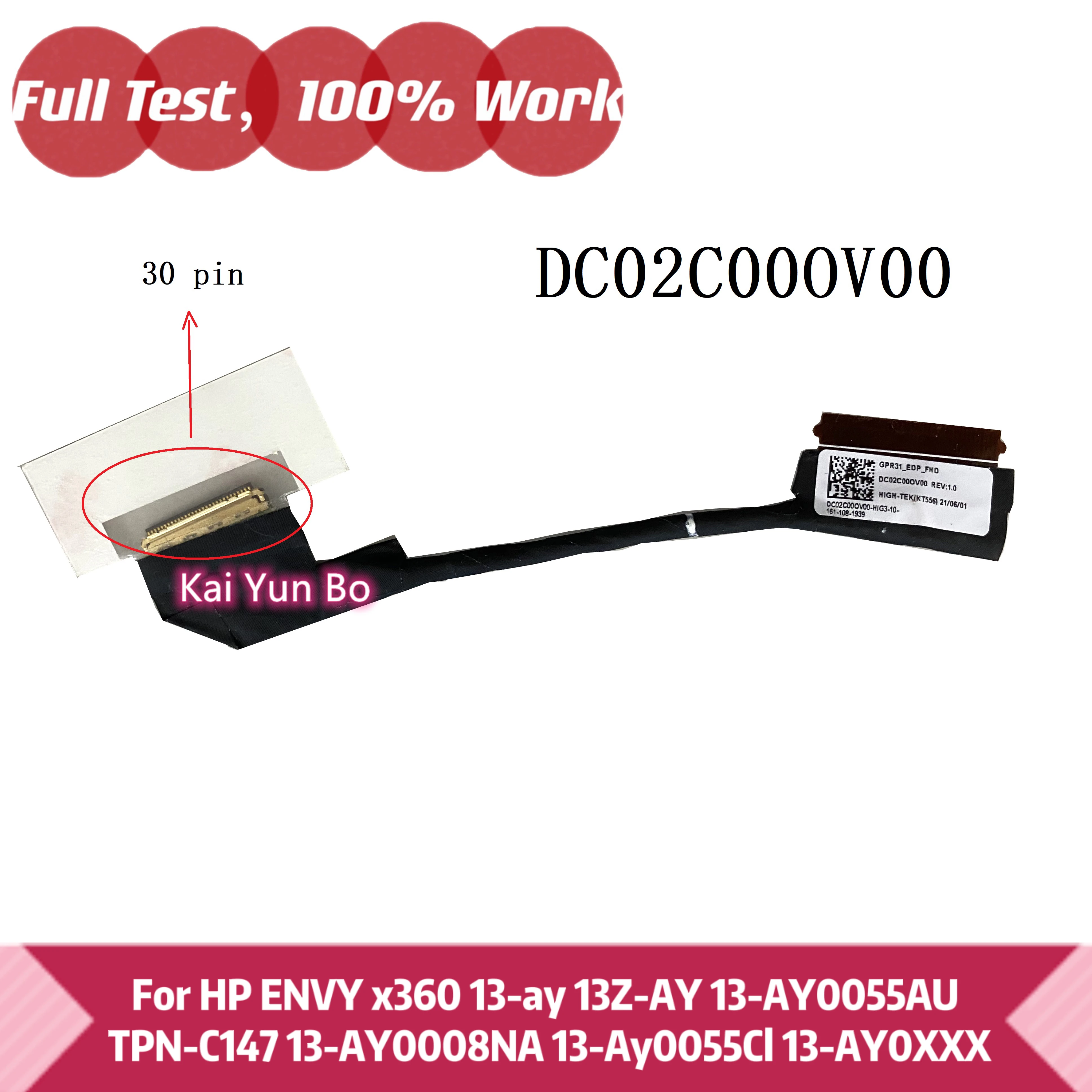 

For HP ENVY x360 13-ay 13Z-AY 13-AY0055AU TPN-C147 13-AY0008NA 13-Ay0055Cl 13-AY0XXX Laptop LCD EDP FHD Cable DC02C00OV00 30Pin