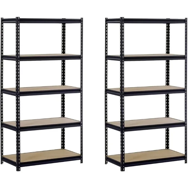 

UR245AZ-BLK Steel Storage Rack, 5 Adjustable Shelves, 4000 lb. Capacity, 72" Height x 48" Width x 24" Depth, Black (Pack of 2)