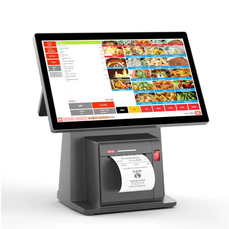 

SGT-D2-A supermarket catering retail POS terminal 14 inch touch screen Android cash register with 80mm printer