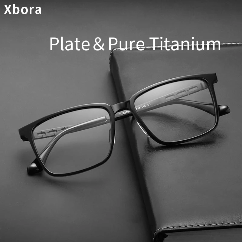 

Xbora Classic Men's TR90&Plate Optical Frame Ultra Light Square Myopia Prescription Glasses HT5022B