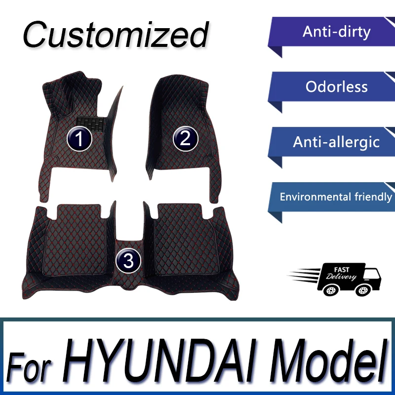 

Car Floor Mats For HYUNDAI Solaris Elantra Sonata Accent Creta Encino Equus i30 ix25 ix35 Car Accessories 2022 2023