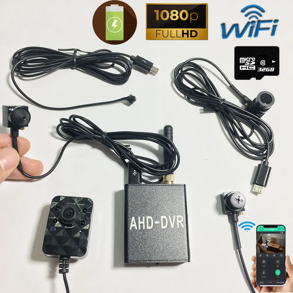 

NEW Wifi Hotspot DVR add Mini Camera 1080P Portable Digital Video Recorder Body Mic Camera 32GB TF DVR Kits Miniature Camcorder