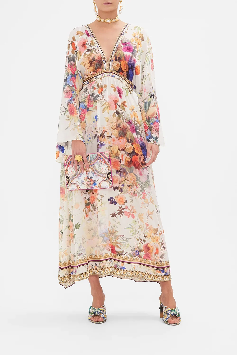 EVACANDIS 100% Real Silk Bohemian Luxury Sweet Women Long Sleep V-Neck Floral Printing Midi Dress Diamonds Sexy Elegant Vintage
EVACANDIS 100% Real Silk Bohemian Luxury Sweet Women Long Sleep V-Neck Floral Printing Midi Dress Diamonds Sexy Elegant Vintage