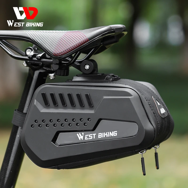 

WEST BIKING Waterproof Bicycle Saddle Bag Hard Shell MTB Road Bike Under Seat Tool Bag Quick Release Saddlebags Bike Accessories