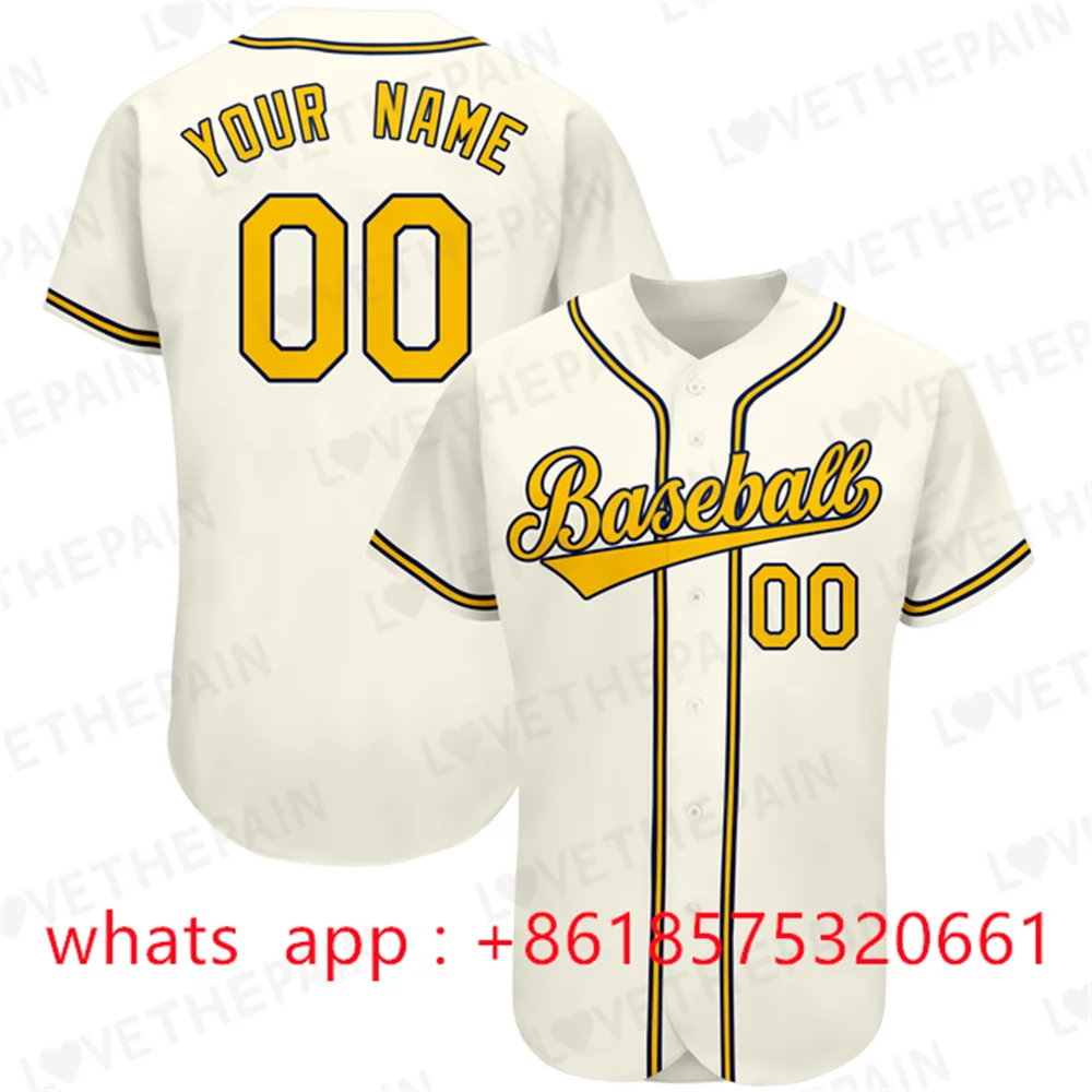 

Custom Sports Fan Baseball Jersey Make Your Own Shirt Print Design Team Name/Number Softball Sport Shirt Training Uniform Men's