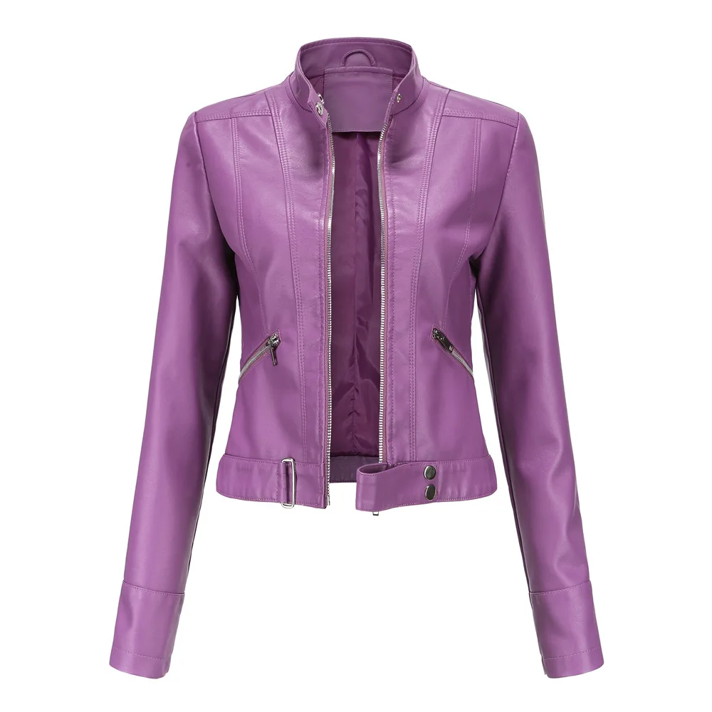 2023 Moto Biker Motorcycle Female Coat Purple Black Coffee Red Autumn Spring Veste Cuir Femme Fashion Faux Leather Jacket Women
2023 Moto Biker Motorcycle Female Coat Purple Black Coffee Red Autumn Spring Veste Cuir Femme Fashion Faux Leather Jacket Women