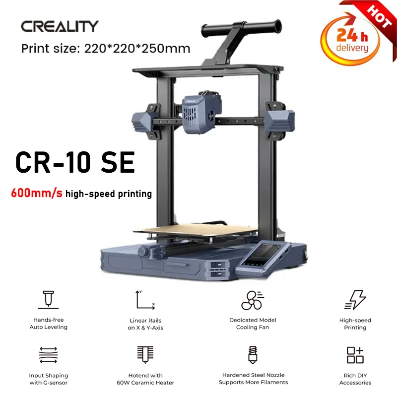 Creality CR-10 SE DIY 3D принтер 600 мм/с высокоскоростная печать Высокоточный рельсовый принтер линейные направляющие на X & Y-Axis Hotend
Creality CR-10 SE DIY 3D принтер 600 мм/с высокоскоростная печать Высокоточный рельсовый принтер линейные направляющие на X & Y-Axis Hotend