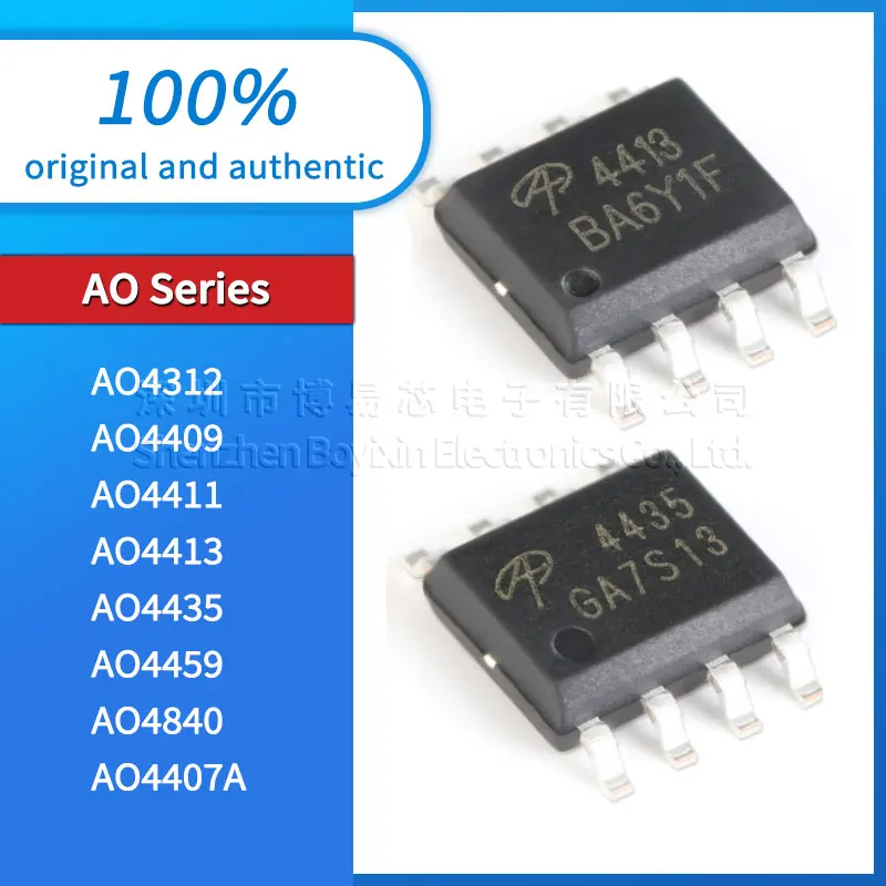 5Pcs original AO4312 AO4407A AO4409 AO4411 AO4413 AO4435 AO4459 AO4840 new field effect transistor (MOSFET) IC chip SOP-8
5Pcs original AO4312 AO4407A AO4409 AO4411 AO4413 AO4435 AO4459 AO4840 new field effect transistor (MOSFET) IC chip SOP-8