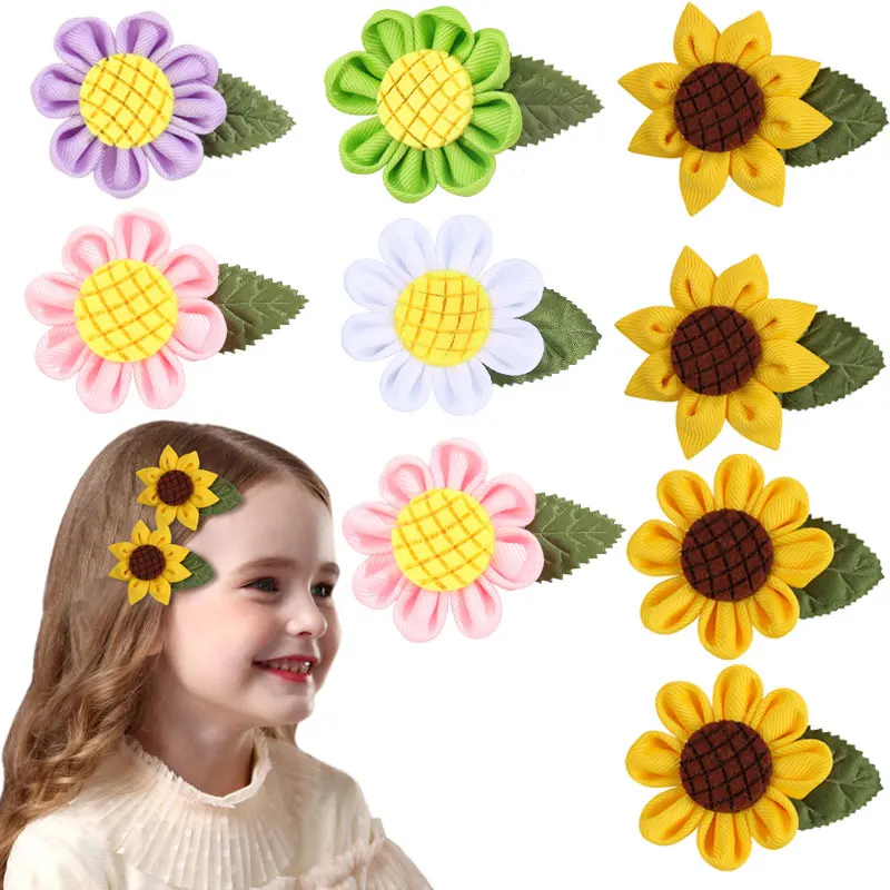 

2Pcs Cute Flower Hair Clips For Girls Sweet Hairpins Barrettes Children Hair Decorate Bangs Hairpin Headwear Hair Accessories