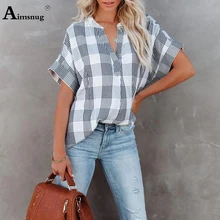 Short Sleeve Women Blouses Plus Size Ladies Blouse Shirt Vintage Plaid Top Pullovers Female Elegant Fashion Shirts Clothing 2022
Short Sleeve Women Blouses Plus Size Ladies Blouse Shirt Vintage Plaid Top Pullovers Female Elegant Fashion Shirts Clothing 2022