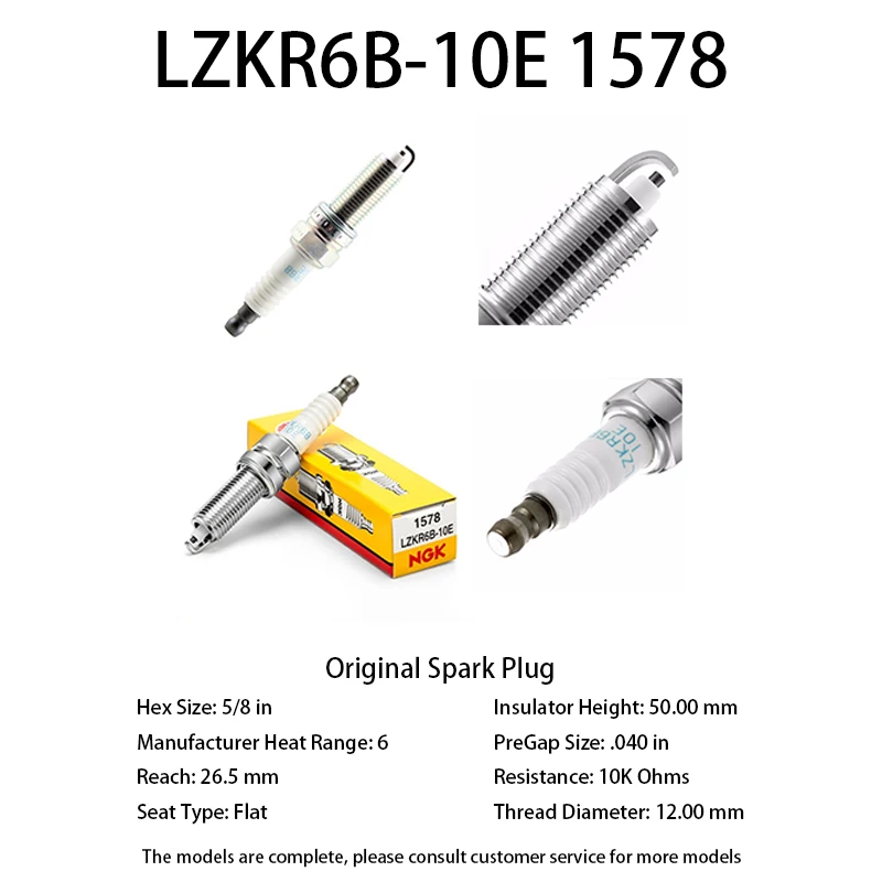 1pcs Original Spark Plug LZKR6B-10E 1578 Suitable For VELOSTER I20 I IX20 I30 SOUL RIO CEE'D CARENS OEM 18854-10080 18855-10060
1pcs Original Spark Plug LZKR6B-10E 1578 Suitable For VELOSTER I20 I IX20 I30 SOUL RIO CEE'D CARENS OEM 18854-10080 18855-10060