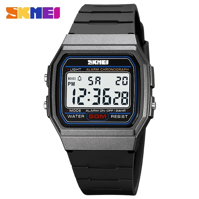 

SKMEI Fashion LED Light Electronic Sports Watches Mens Stopwatch Countdown Clock Waterproof Digital Wristwatch Relogio Masculino