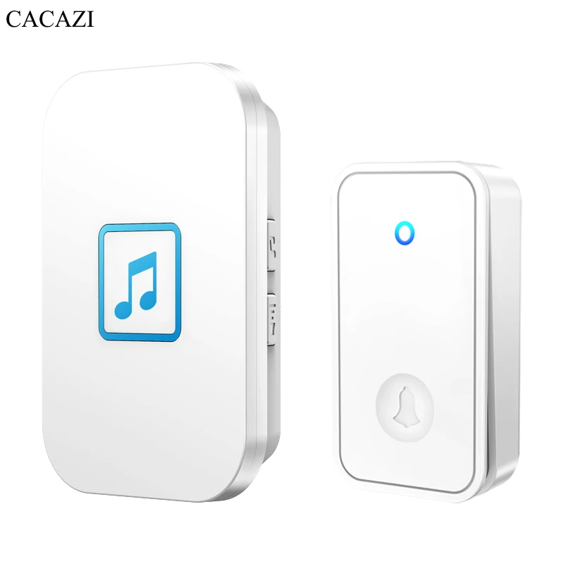 

CACAZI Smart Self-powered Waterproof Wireless Doorbell 60 Chimes 150M Remote Smart Door Bell Chime EU UK US Plug Optional