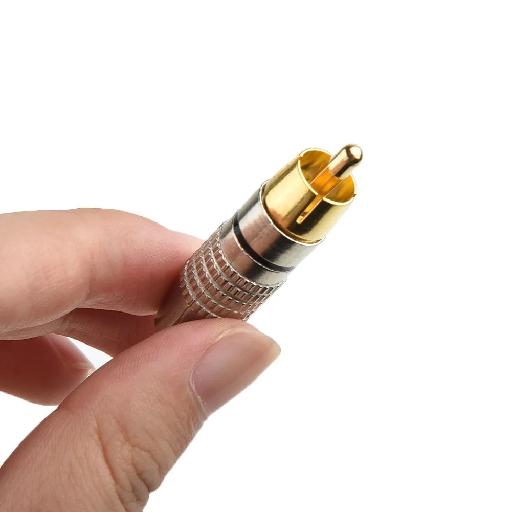 Male RCA Plugs Accessory Great 10Pcs Cable Connector Gold Plated Metal Adapters Video Locking 11x45mm Audio Durable
Male RCA Plugs Accessory Great 10Pcs Cable Connector Gold Plated Metal Adapters Video Locking 11x45mm Audio Durable