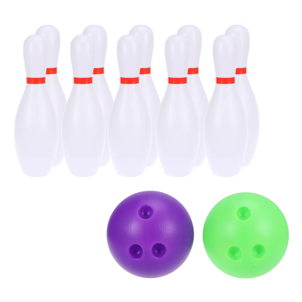 

Large Size Bowling Play Sets Indoor Outdoor Sports Bowling Games Toy for Kids(10pcs Bowling White+2pcs Balls Random Color)