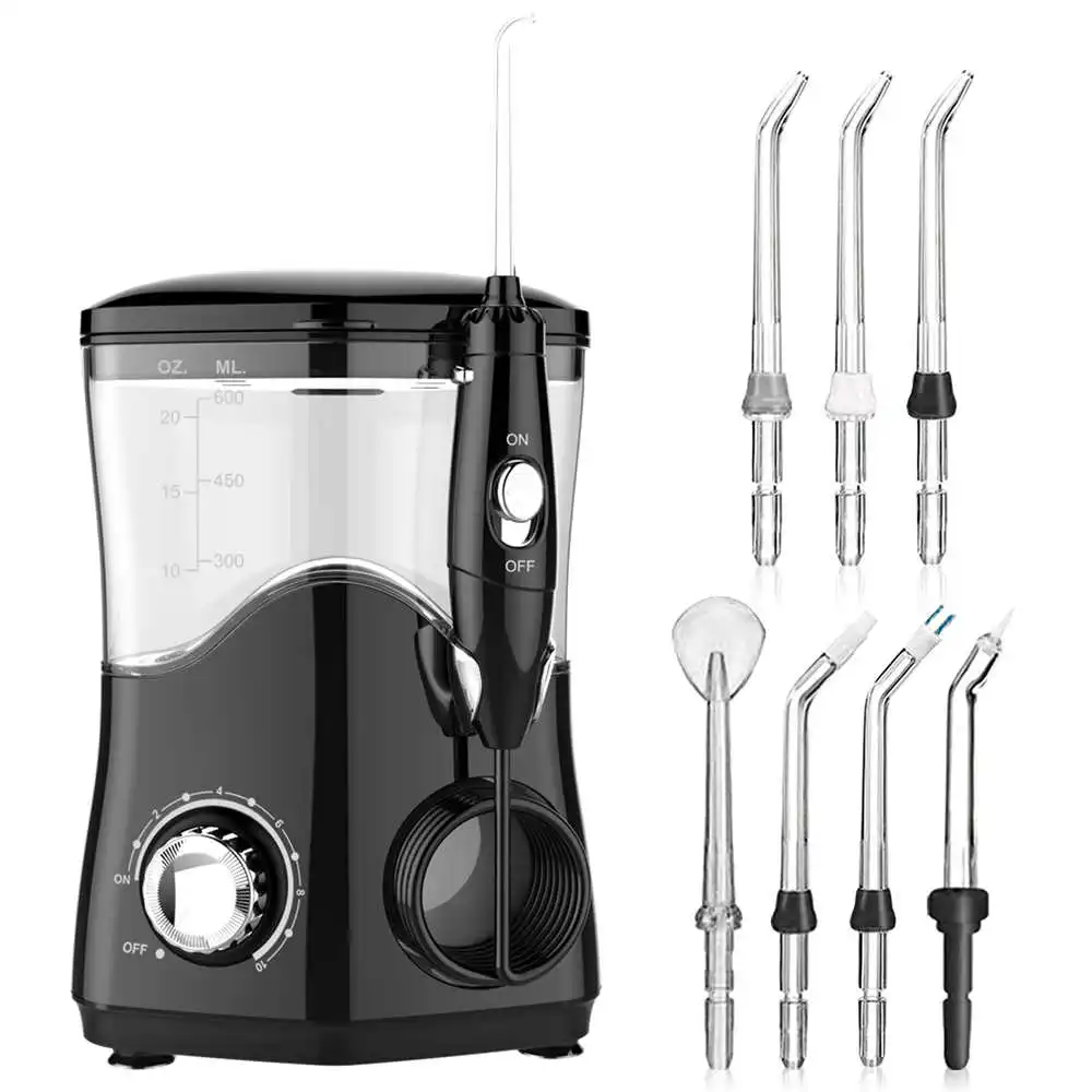 Home 600ml Electric Oral Irrigator + 7 Pcs Jet Tips Teeth Cleaner Care Dental Flosser 10 Level Adjustable SPA Water Flosser
Home 600ml Electric Oral Irrigator + 7 Pcs Jet Tips Teeth Cleaner Care Dental Flosser 10 Level Adjustable SPA Water Flosser