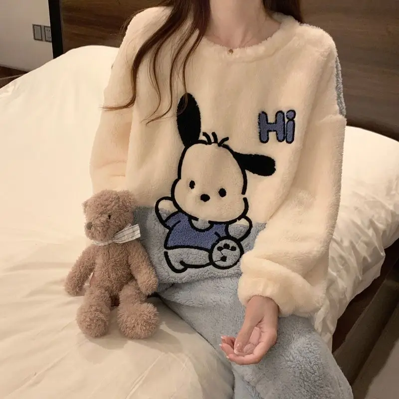 Sanrio Kawaii Pajamas Pochacco Cinnamoroll Cartoon Anime Cute Fashionable Loose Fitting Autumn Winter Styles Home Clothing Set
Sanrio Kawaii Pajamas Pochacco Cinnamoroll Cartoon Anime Cute Fashionable Loose Fitting Autumn Winter Styles Home Clothing Set