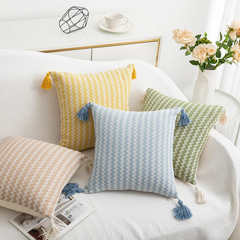 

30x50/45x45cm New Modern Minimalist Pillow Cover Solid Color Wave Pattern Geometry Cushion Cover for Home Sofa Decoration Decor