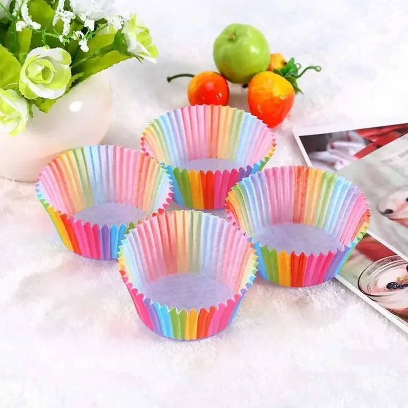 

100Pcs Muffin Cupcake Paper Cups Cupcake Liner Baking Muffin Box Cup Case Party Tray Cake Decorating Tools Birthday Party Decor