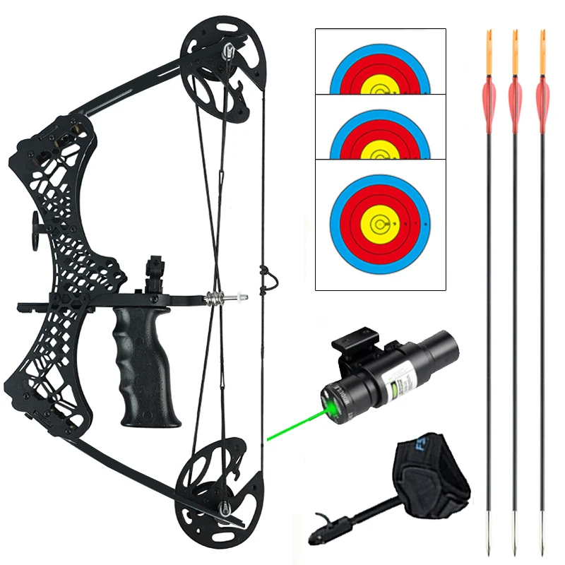 

Pulley Compound Bow 40-60Lbs Fishing Bow and Arrow Accessories Archery Composite Bows Beginner Shooting Training Non Curved