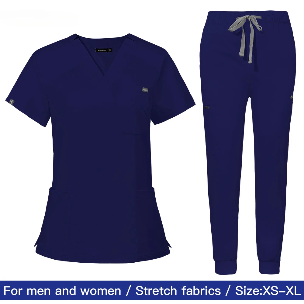 

Униформа больничного врача для женщин, оптовая продажа, повседневная медицинская Униформа с коротким рукавом и V-образным вырезом для медсестер, аптеки
