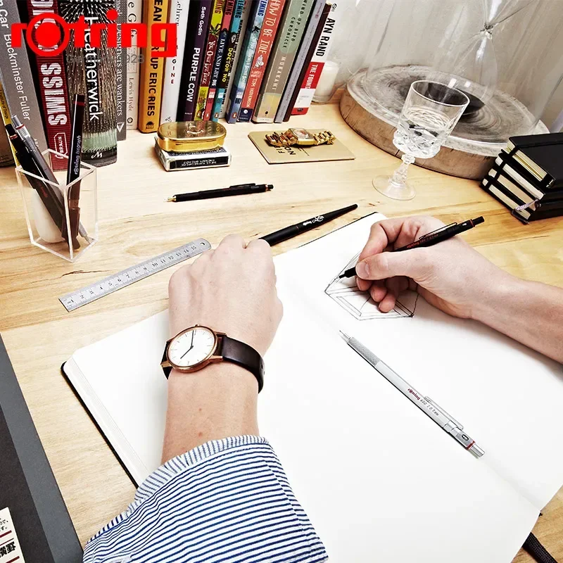 

Mechanical Drawing Sketching Holder Metallic Pencils Rotring 600 0.7mm Hexagon Body Professional Pens 0.5mm