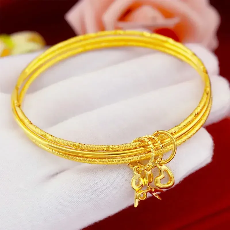 

Gold shop with 999 real gold bracelet three life III bracelet girlfriends bracelet gold bracelet does not fade
