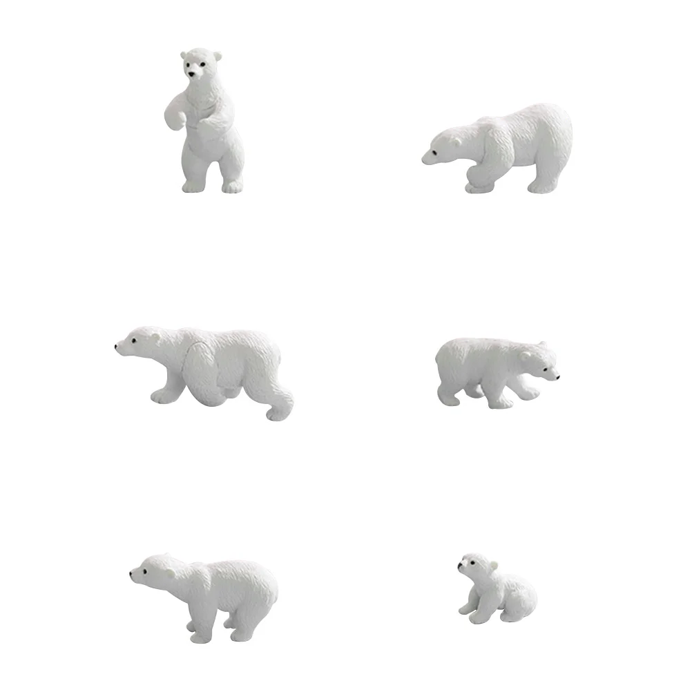 

Mini Polar Bear Garden White Figurine Model Decor Resin Figurines Adornment Decors Decoration Statues