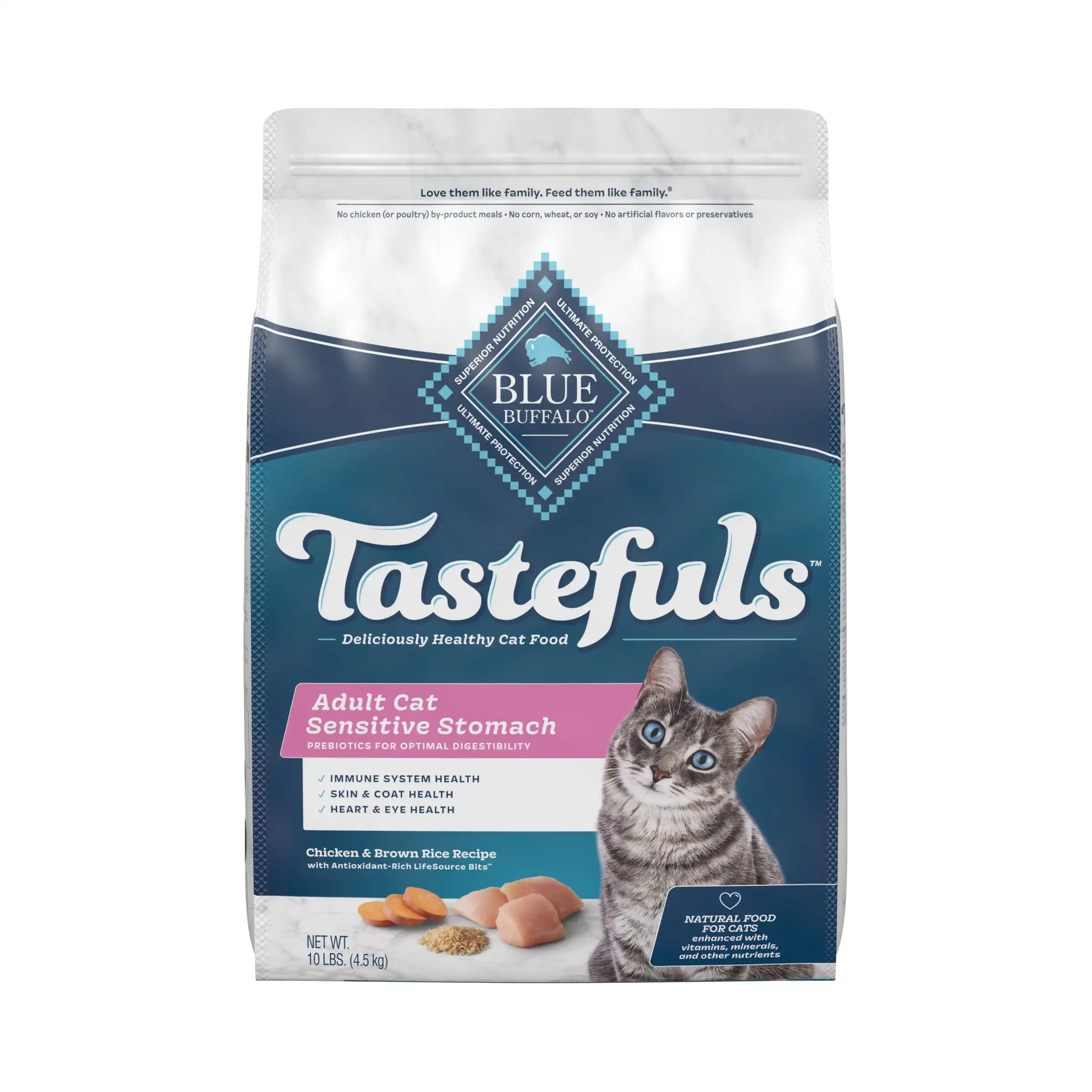 Blue Buffalo Tastefuls Sensitive Stomach Natural Adult Dry Cat Food, Chicken 10lb bag
Blue Buffalo Tastefuls Sensitive Stomach Natural Adult Dry Cat Food, Chicken 10lb bag