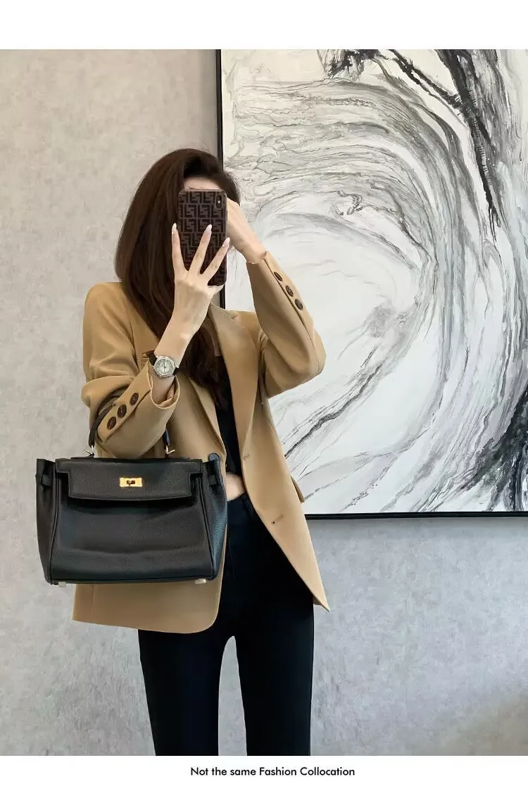 Women Blazer Casual Jacket Multi-Color Pocket All-Match Long Sleeved OL Autumn Winter Elegant Office Lady Coat Loose Solid Thin Women Blazer Casual Jacket Multi-Color Pocket All-Match Long Sleeved OL Autumn Winter Elegant Office Lady Coat Loose Solid Thin