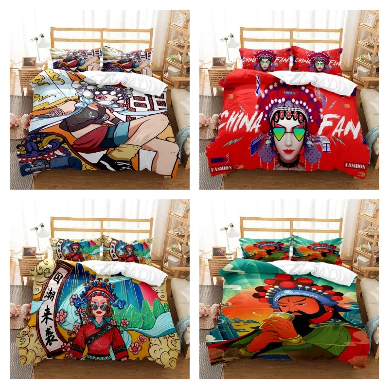 Chinese Cartoon Beijing Opera Natural Digital Printing Polyester Bedding Set Youth Three Piece Set Art Soft and Comfortable
Chinese Cartoon Beijing Opera Natural Digital Printing Polyester Bedding Set Youth Three Piece Set Art Soft and Comfortable