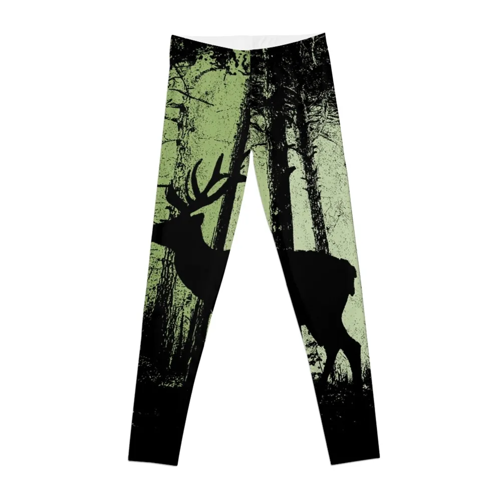 

Twilight Forest Wildlife Deer Stag Silhouette Leggings harem pants Women's sports pants Womens Leggings